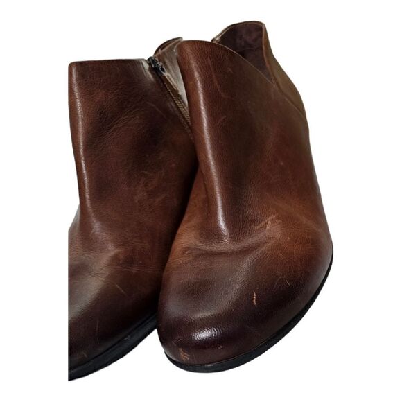 DANSKO Raina Leather Chestnut Burnished Ankle Booties Zip-Up Size 42/12 - Picture 7 of 8